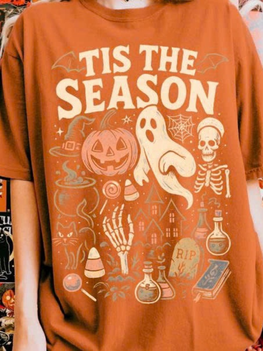 Halloween Graphic Tee - Orange